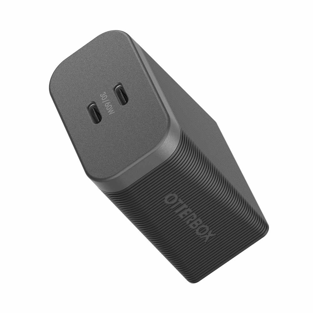 OtterBox Premium Pro Dual USB-C Wall Charger 60W GaN Nightshade (Black)