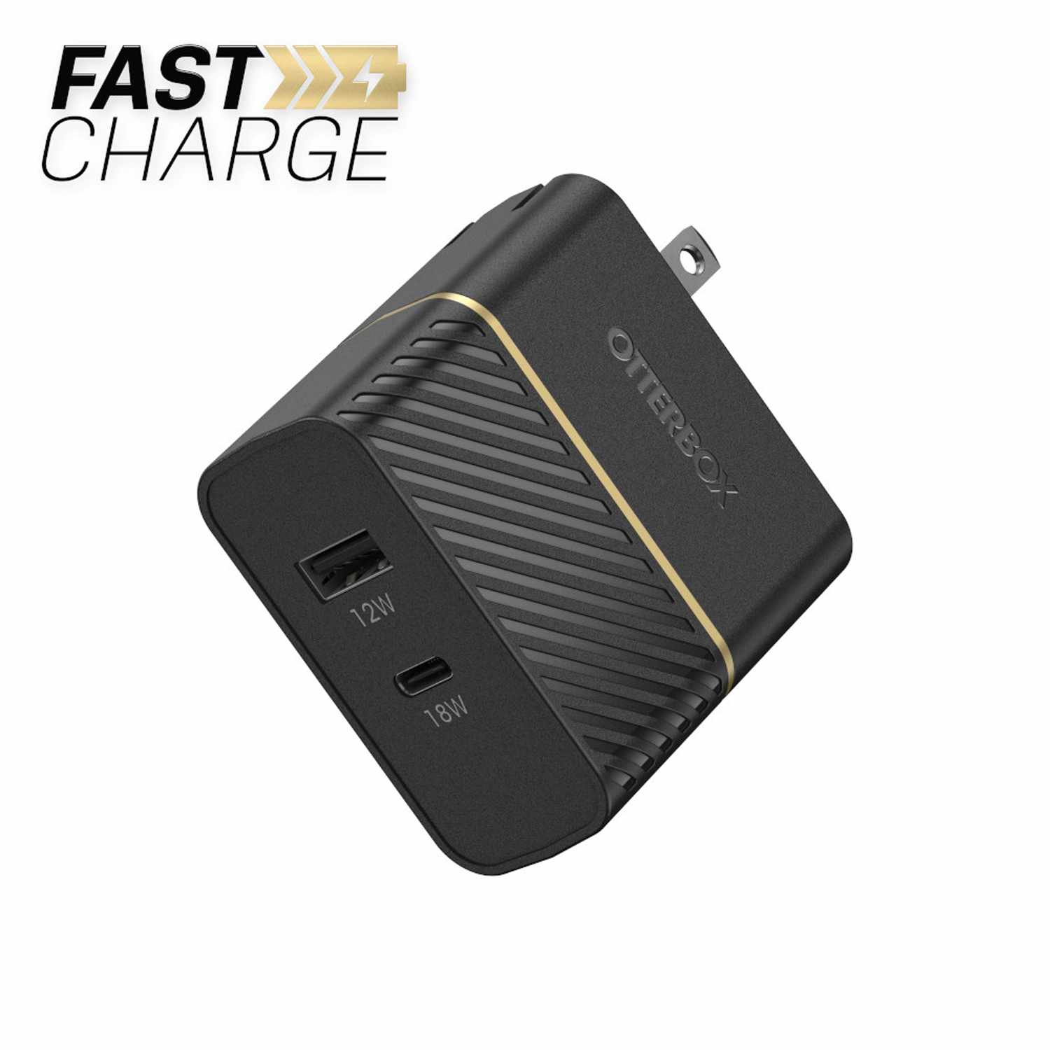 OtterBox Dual Fast Charge Power Delivery Wall Charger USB-C 30W Black