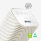 Anker Nano Wall Charger 30W USB-C White with USB-C AKSD Brained 3ft Cable
