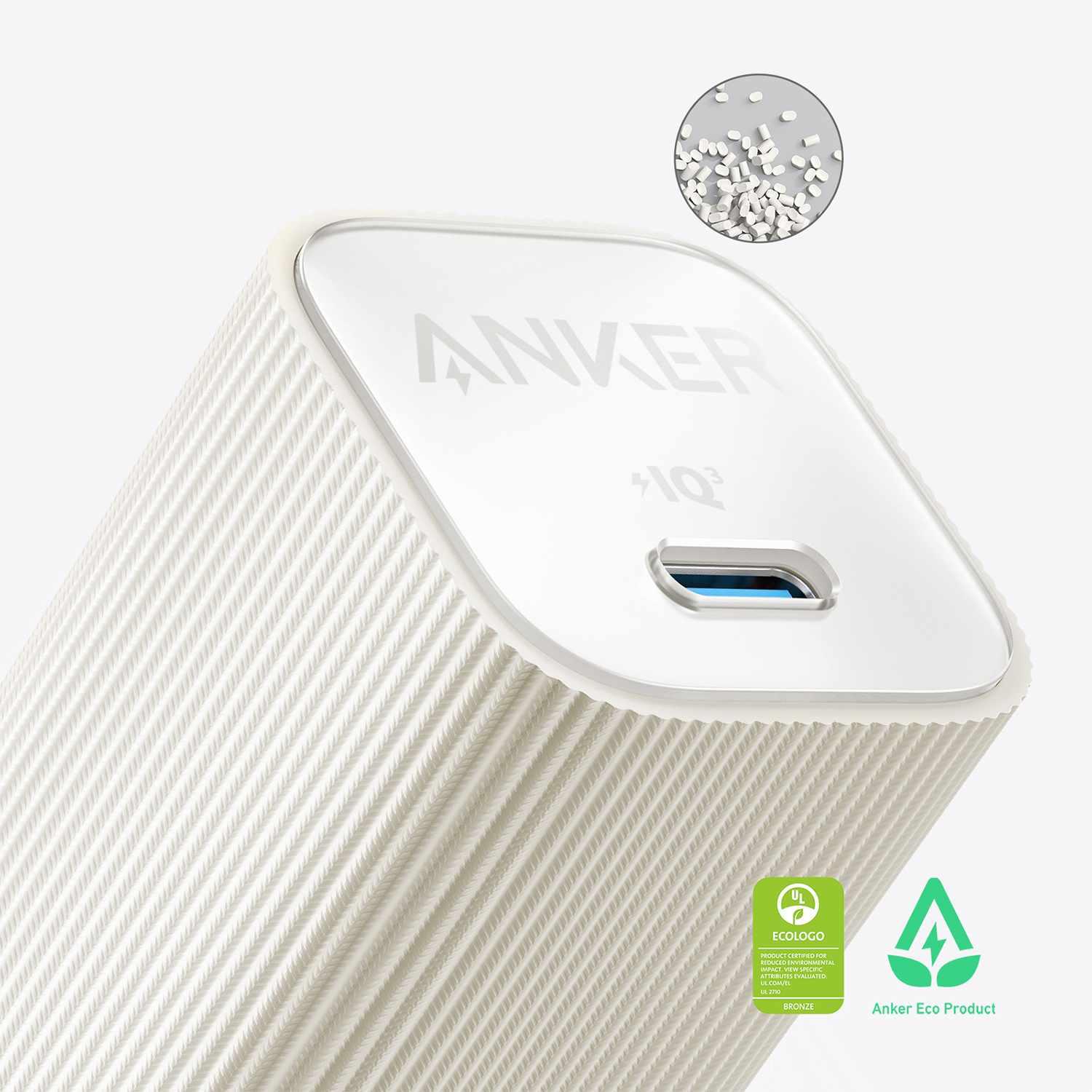 Anker Nano Wall Charger 30W USB-C White with USB-C Brained 3ft Cable