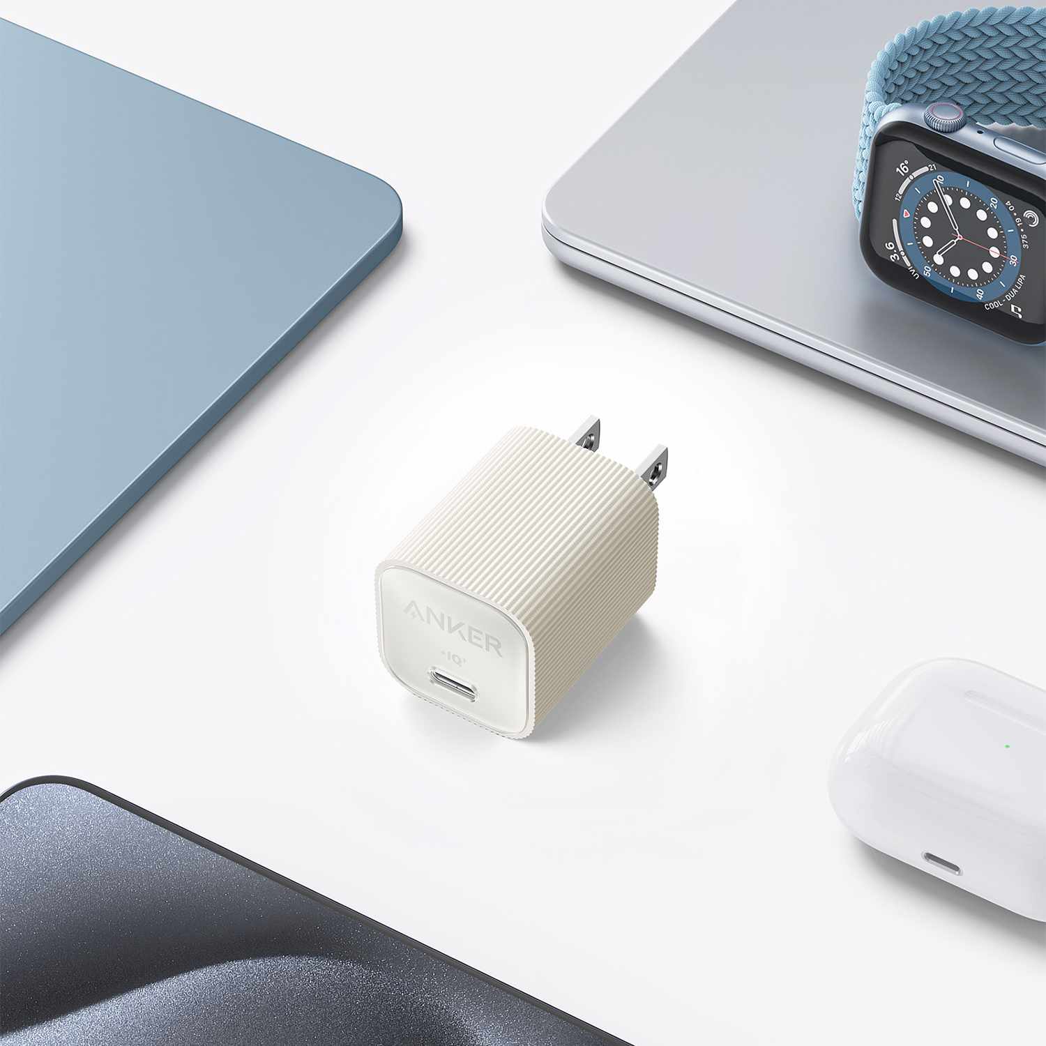 Anker Nano Wall Charger 30W USB-C White with USB-C Brained 3ft Cable