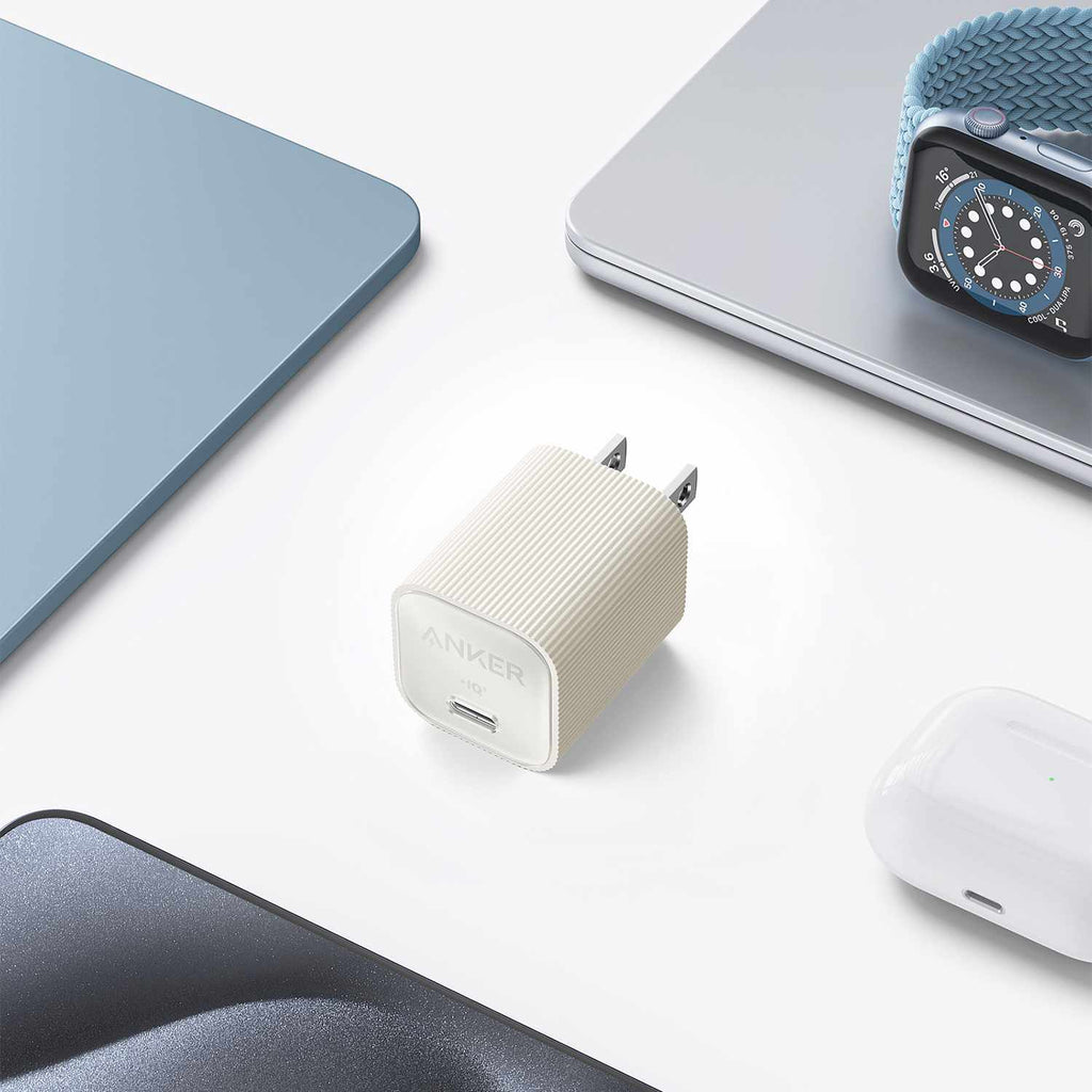 Anker Nano Wall Charger 30W USB-C White with USB-C AKSD Brained 3ft Cable