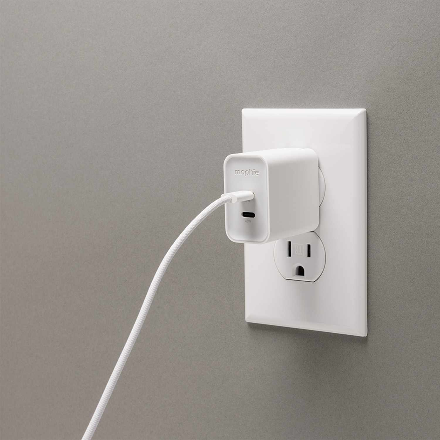 mophie Wall Charger 45W PD 2-Port USB-C White
