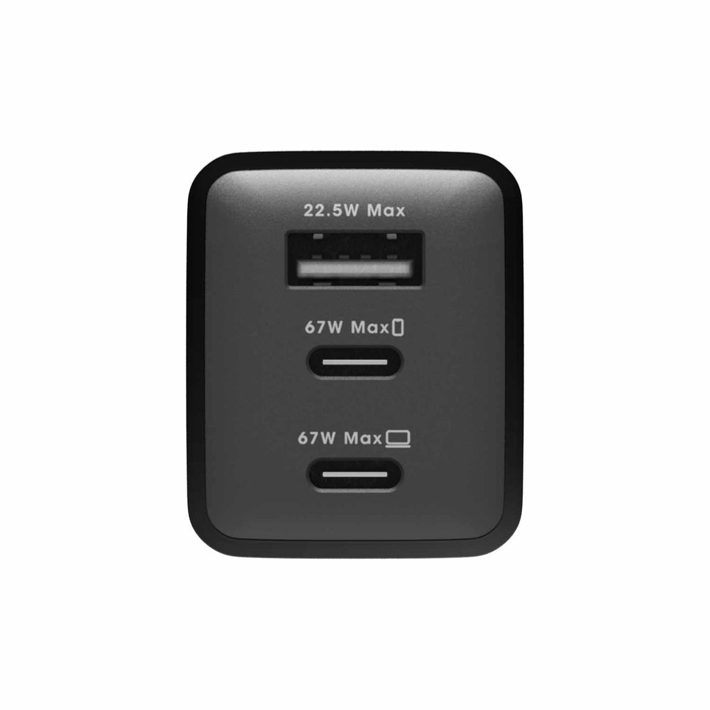 OtterBox Wall Charger 67W 3-Port 2xUSB-C/USB-A Black