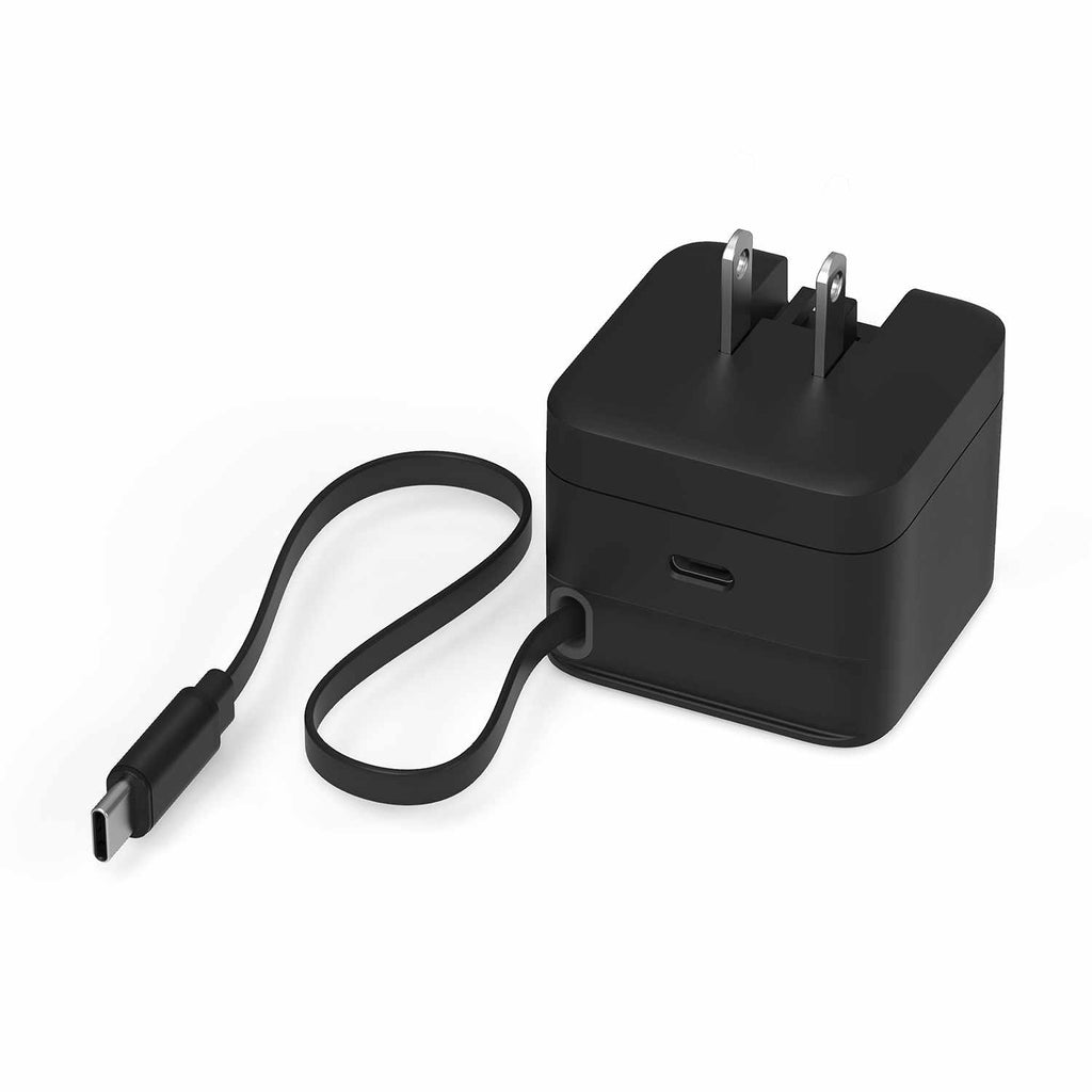 Nimble Wally Stretch Retractable Wall Charger 35W PD with USB-C Cable Black