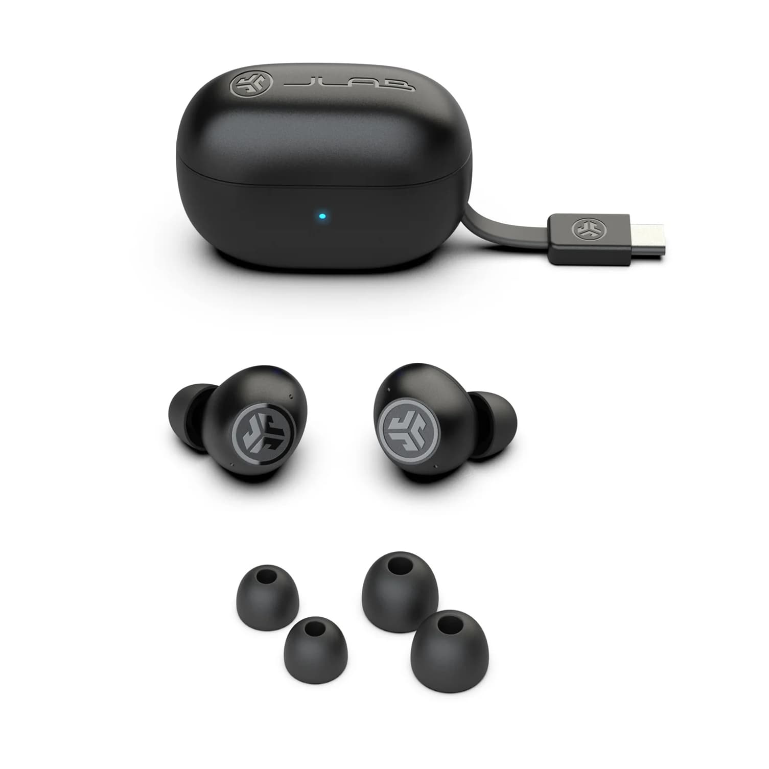 JLab Go Pop True Wireless Earbuds with Active Noise Cancellation Black