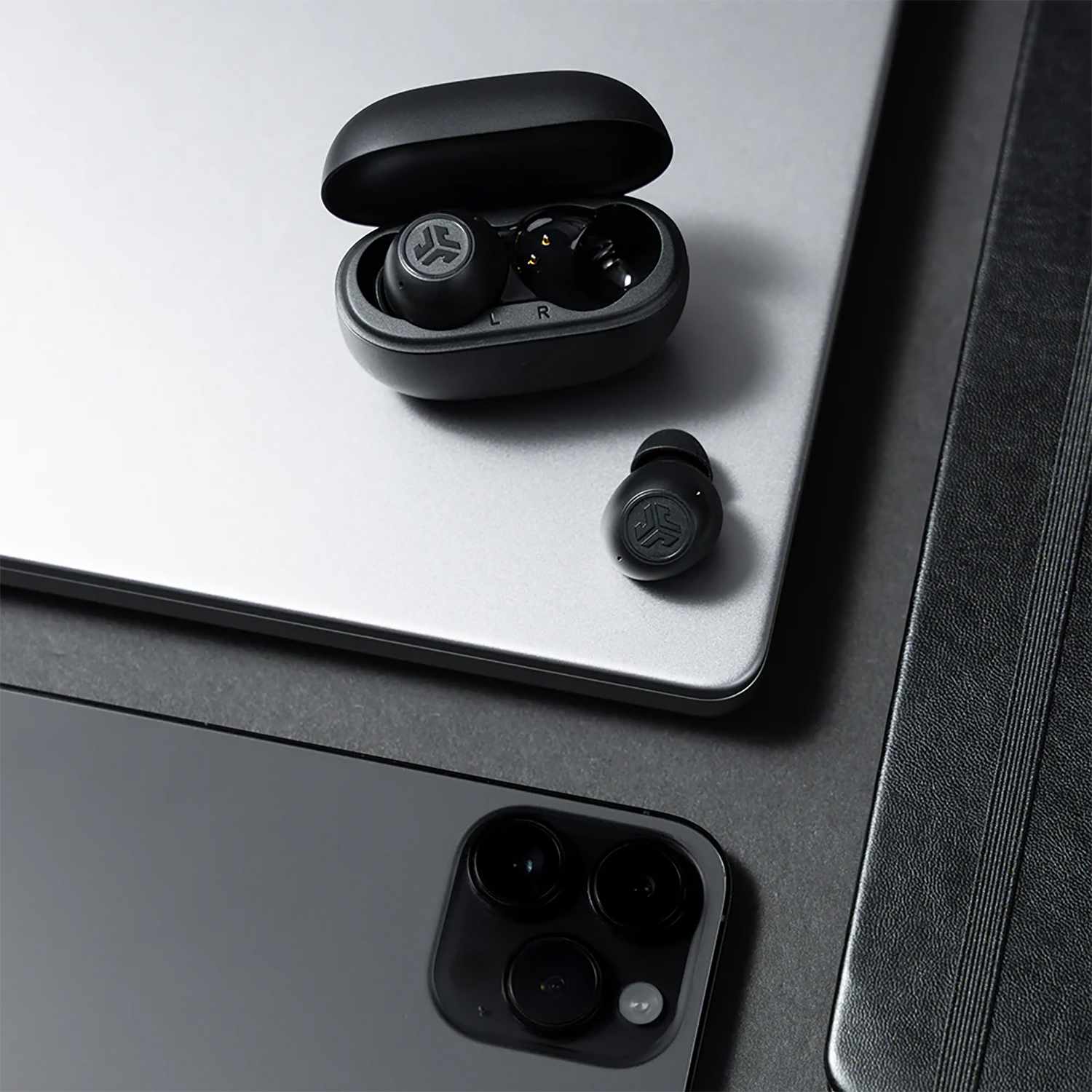 JLab Go Pop True Wireless Earbuds with Active Noise Cancellation Black