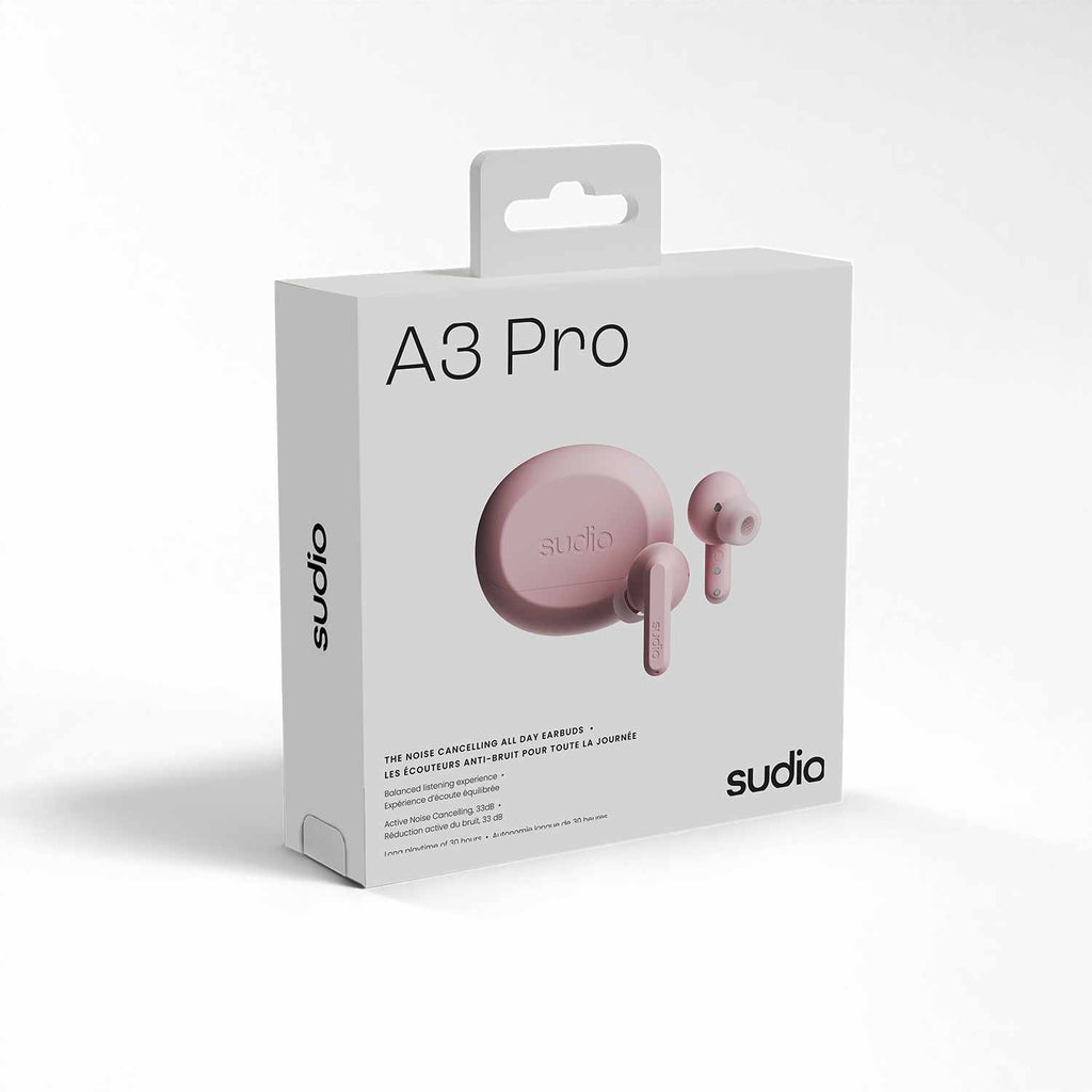 Sudio A3 Pro ANC Wireless Earbuds Pink