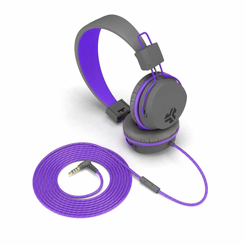 JLab JBuddies Studio Over Ear Folding Kids Headphones Purple/Gray - GekkoTech