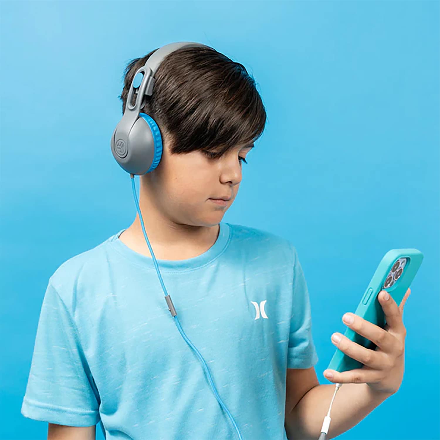 JLab JBuddies Studio 2 Wired Headphones Blue/Gray