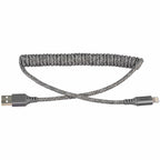 Ventev USB-A to Lightning Coiled Cable 1ft Grey