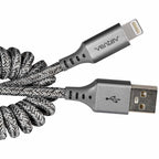 Ventev USB-A to Lightning Coiled Cable 1ft Grey