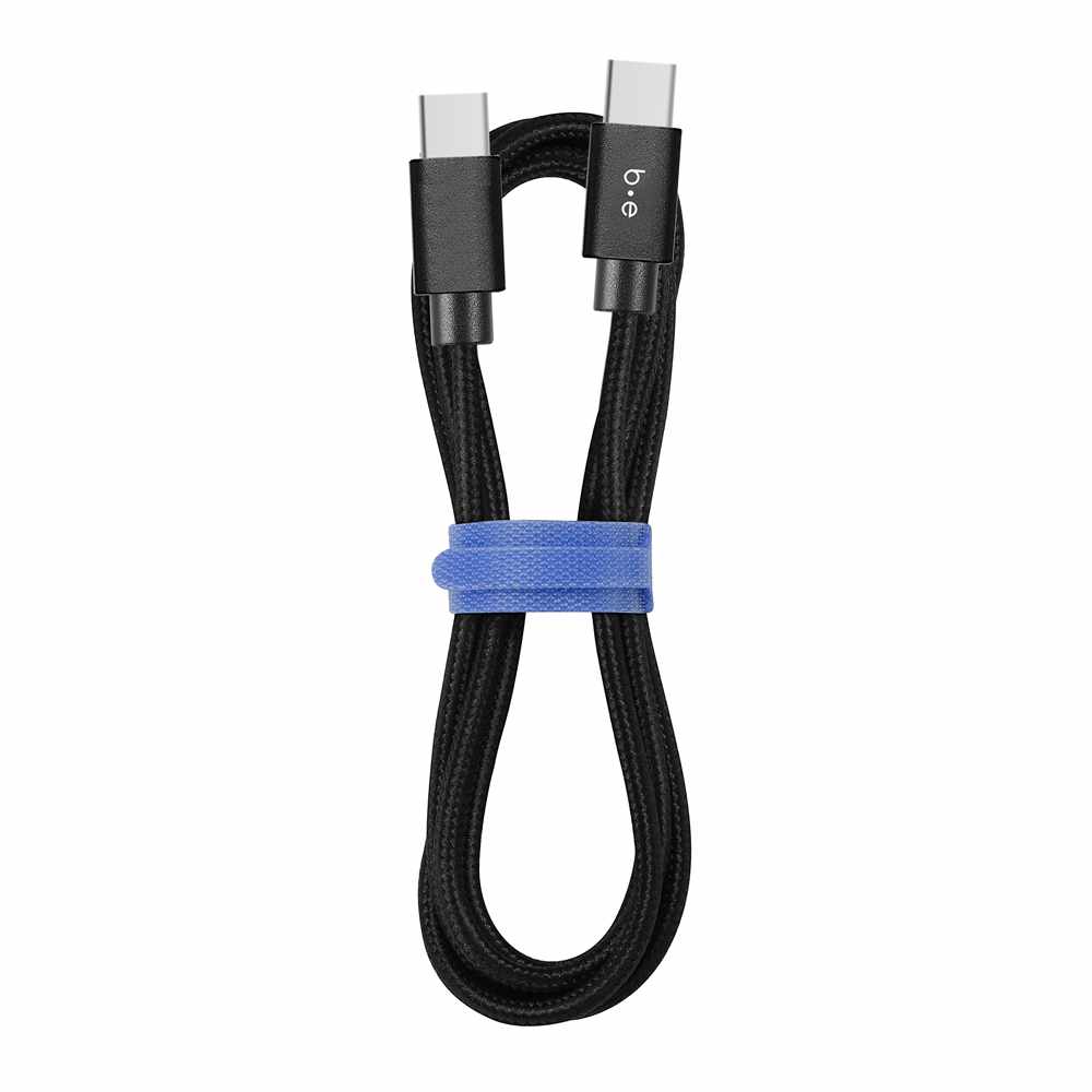 Blu Element Braided Charge/Sync USB-C to USB-C Cable 4ft Black 60W - GekkoTech