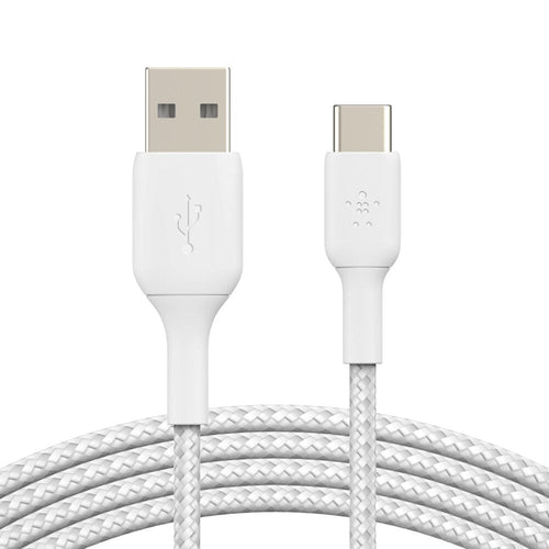 Belkin Charge/Sync BoostCharge Braided USB-C to USB-A Cable 4ft White - GekkoTech
