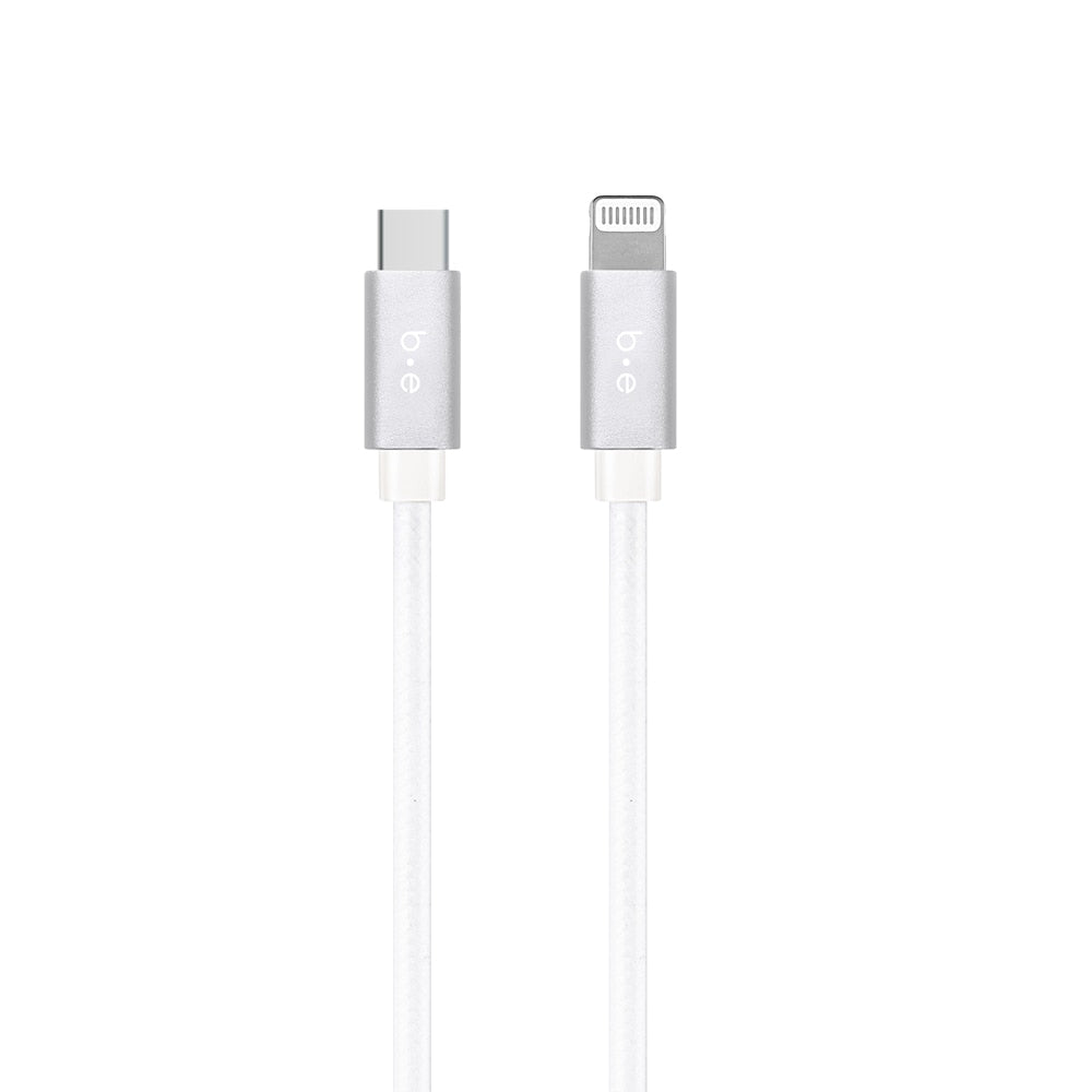Blu Element Braided Charge/Sync USB-C to Lightning Cable 6ft White - GekkoTech