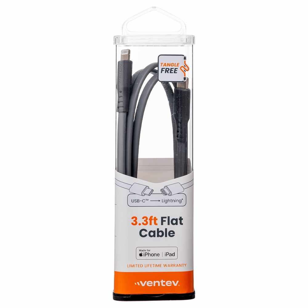 Ventev USB-C to Lightning Cable 3.3ft Gray