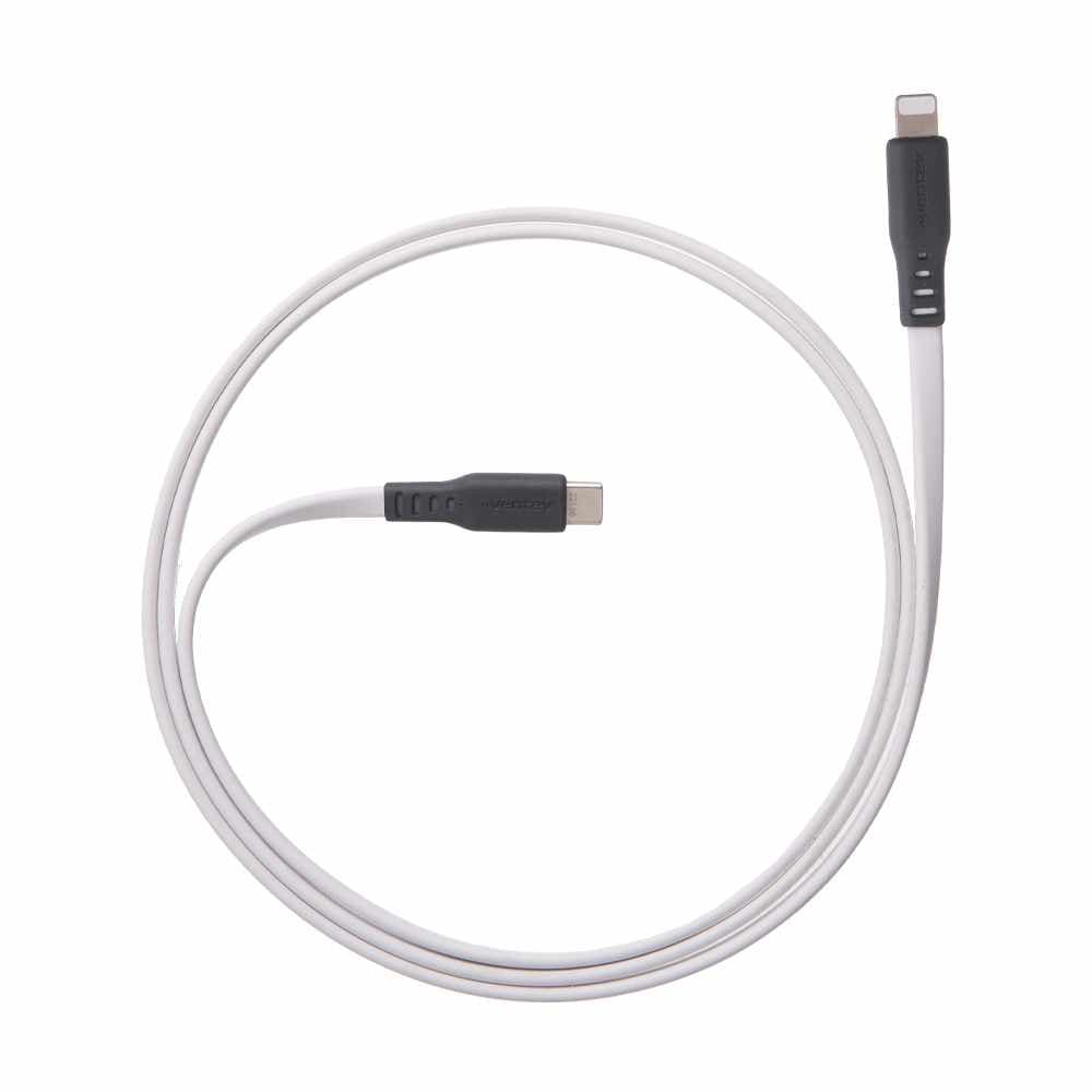 Ventev ChargeSync Flat USB-C to Lightning Cable 3ft White