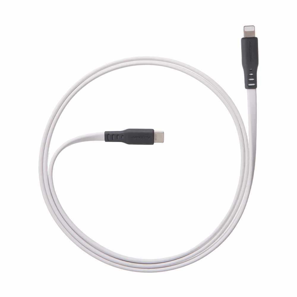 Ventev ChargeSync Flat USB-C to Lightning Cable 3ft White