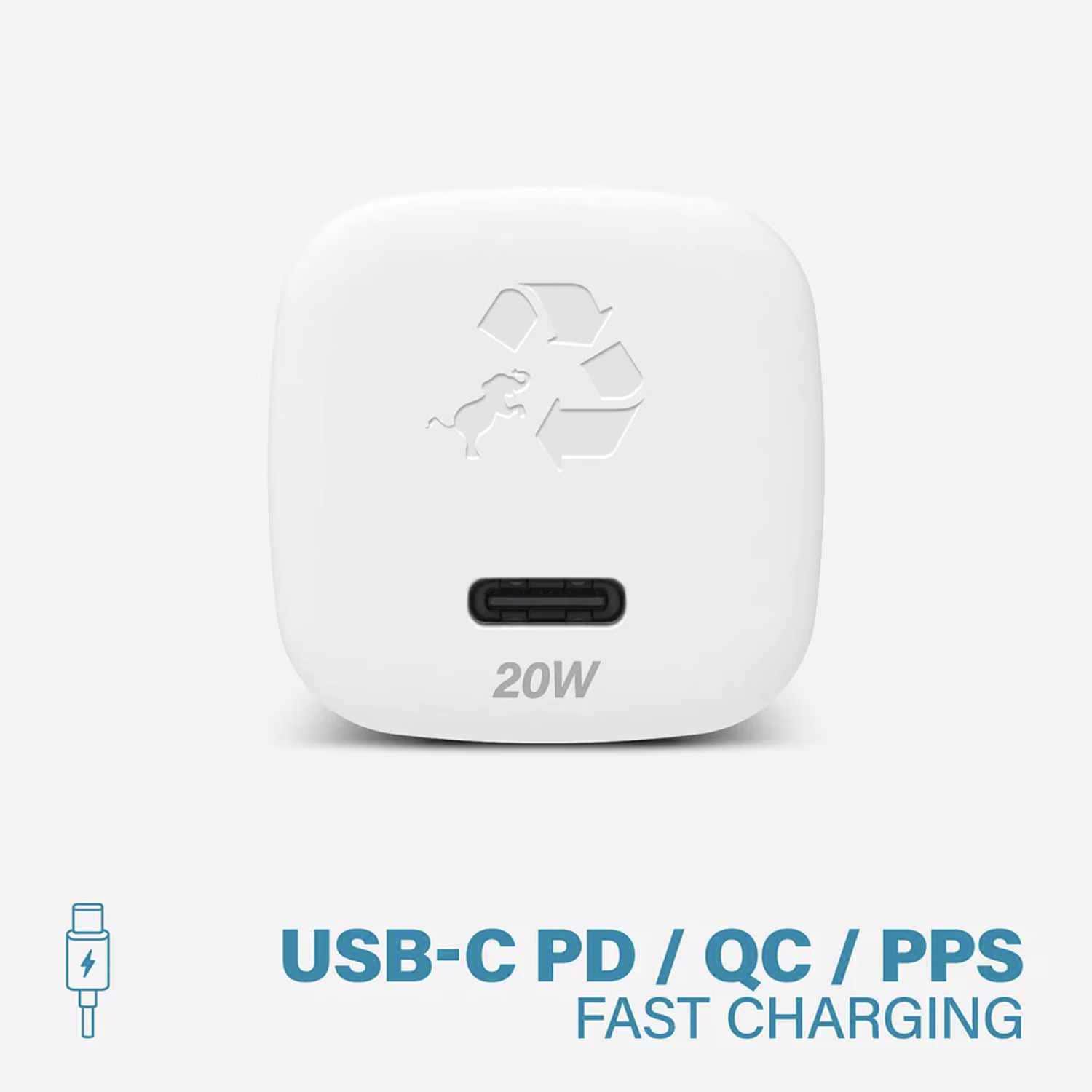 Nimble 20W Bundle with USB-C to USB-C Cable White