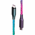 Helix/Retrak Lucid Charge LED USB-C to USB-C Cable 3.2ft  Multi-Color - GekkoTech