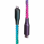 Helix/Retrak Lucid Charge LED 6' USB-C to Lightning Cable Translucent