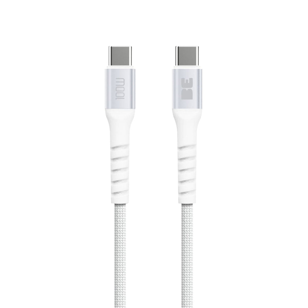 Blu Element SpeedCharge Premium Braided Cable USB-C to USB-C 6ft 100W White