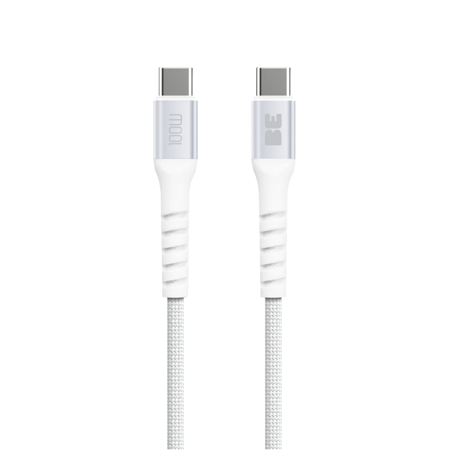 Blu Element SpeedCharge Premium Braided Cable USB-C to USB-C 6ft 100W White