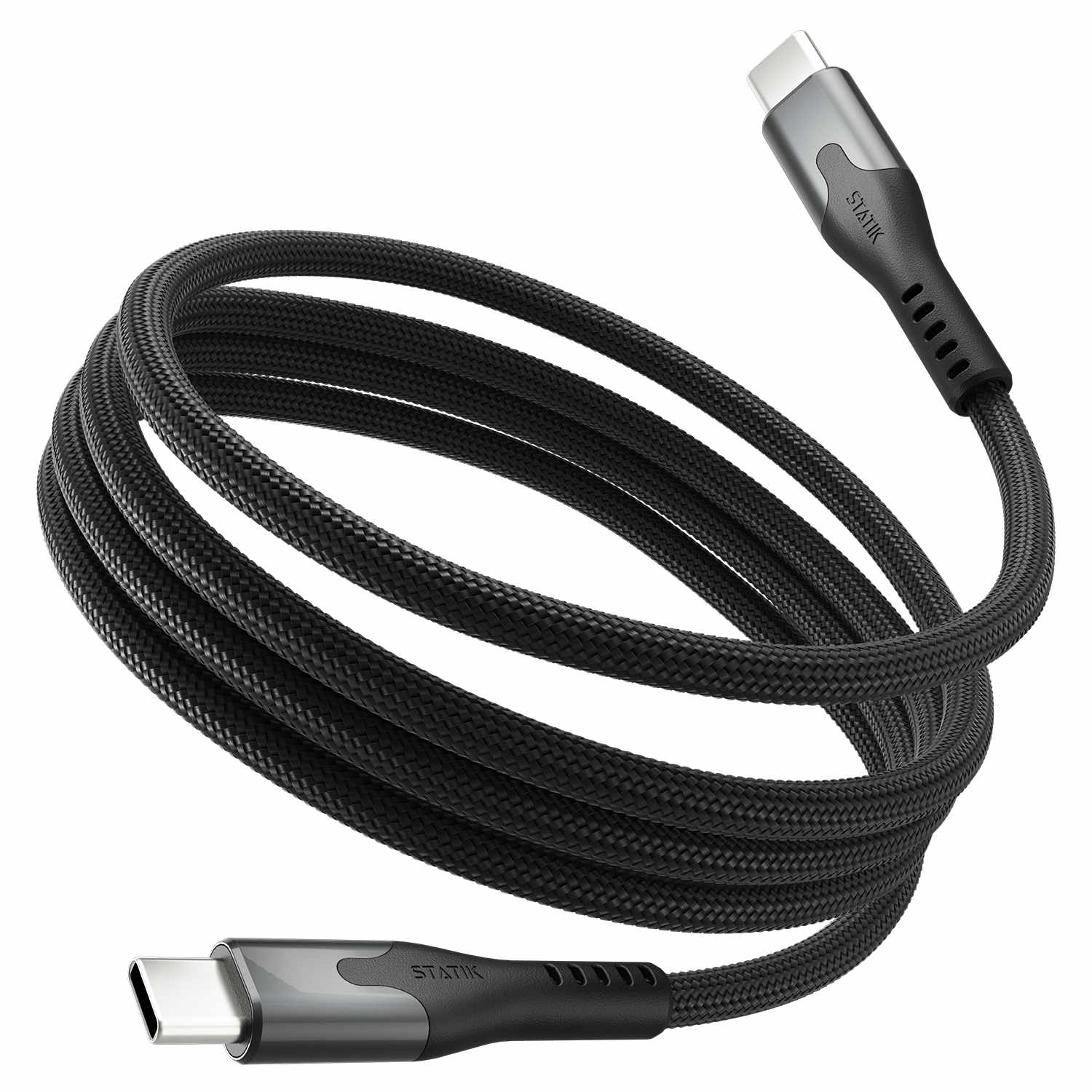 Blu Element SelfCoil Magnetic Cable USB-C to USB-C 6ft 100W Black