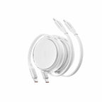 iOttie Retractable Cable 100W USB-C to USB-C (set of 2) 3ft White