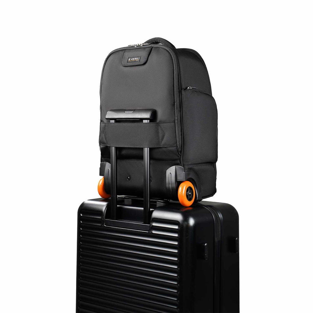 Everki Wheeled 123 Laptop Backpack Changeable Wheels Black