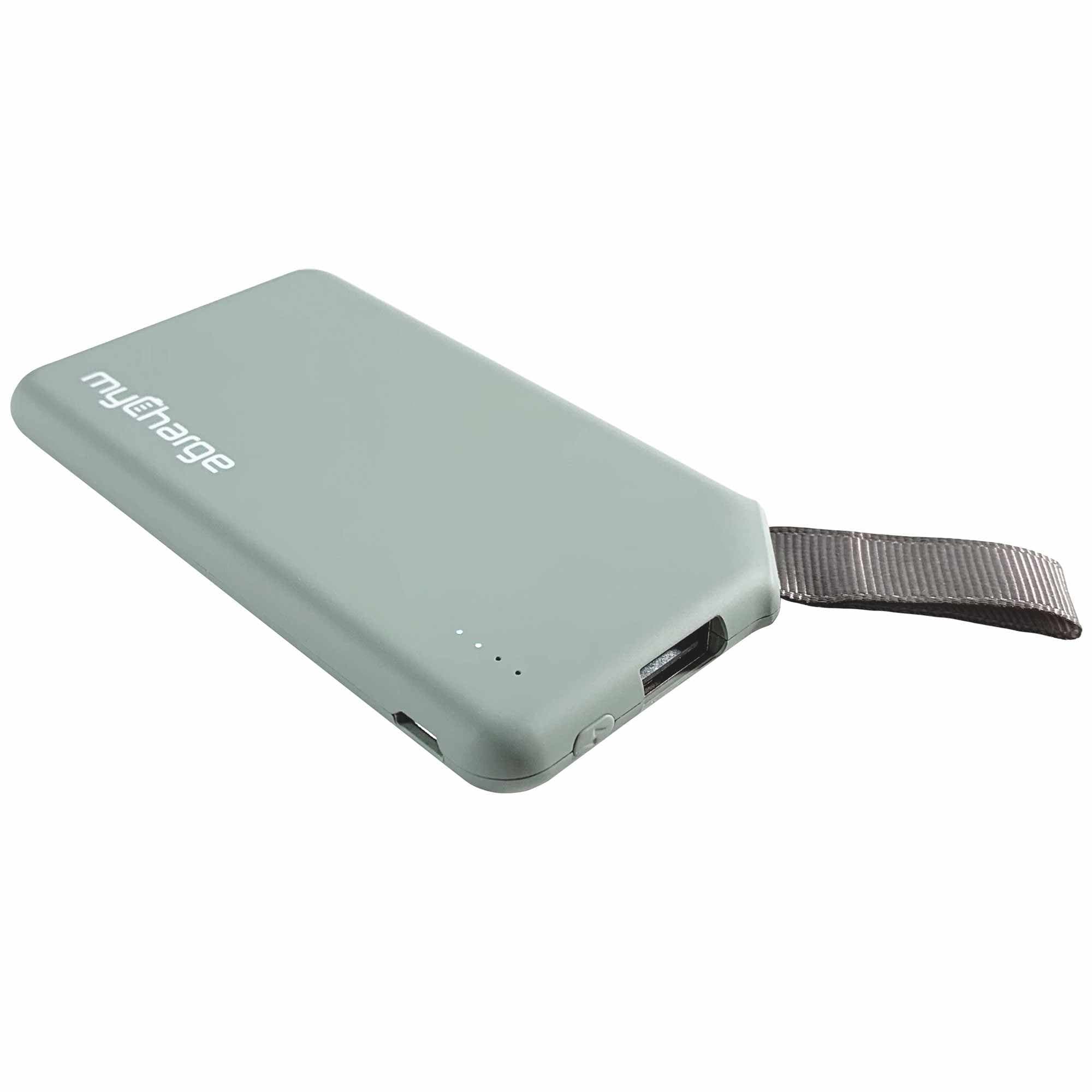myCharge Go Mini Powerbank with Fabric Loop 2600 mAh Green