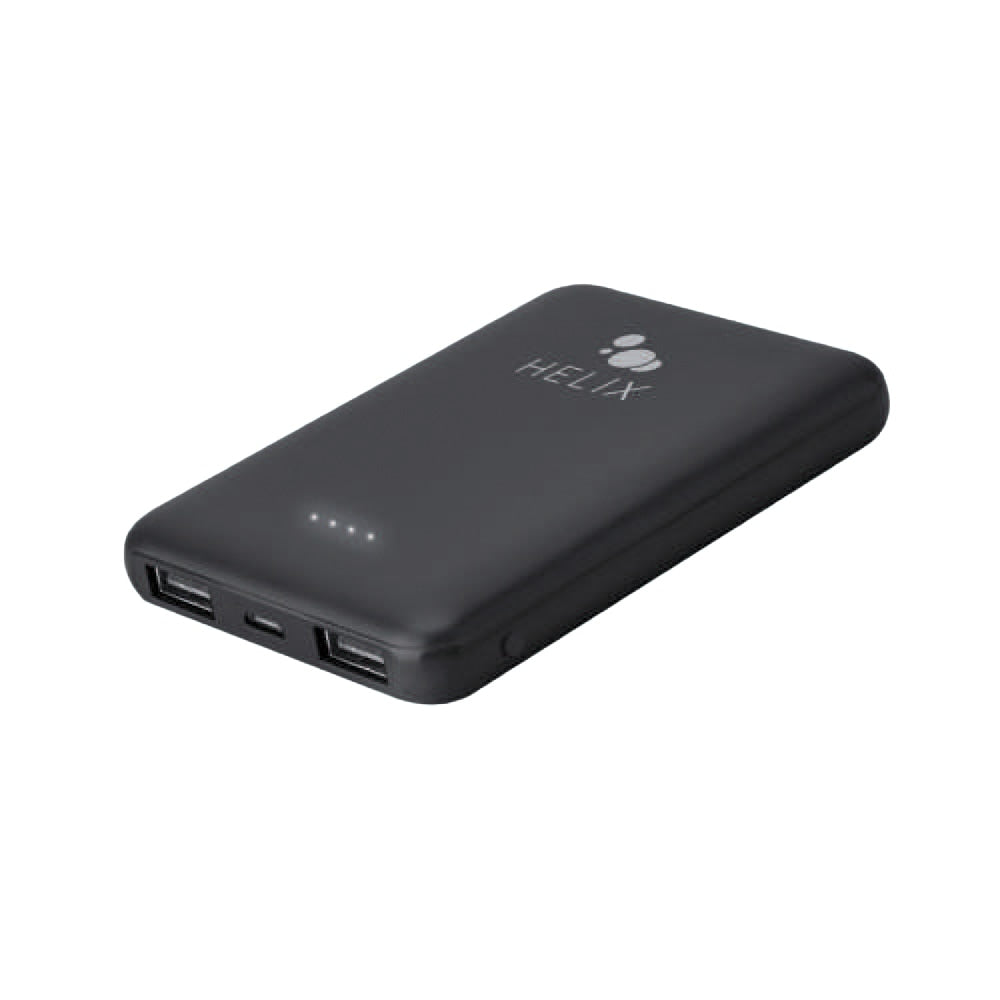 Helix/Retrak Power Bank 5000 mAh with Dual USB-A Ports Black - GekkoTech