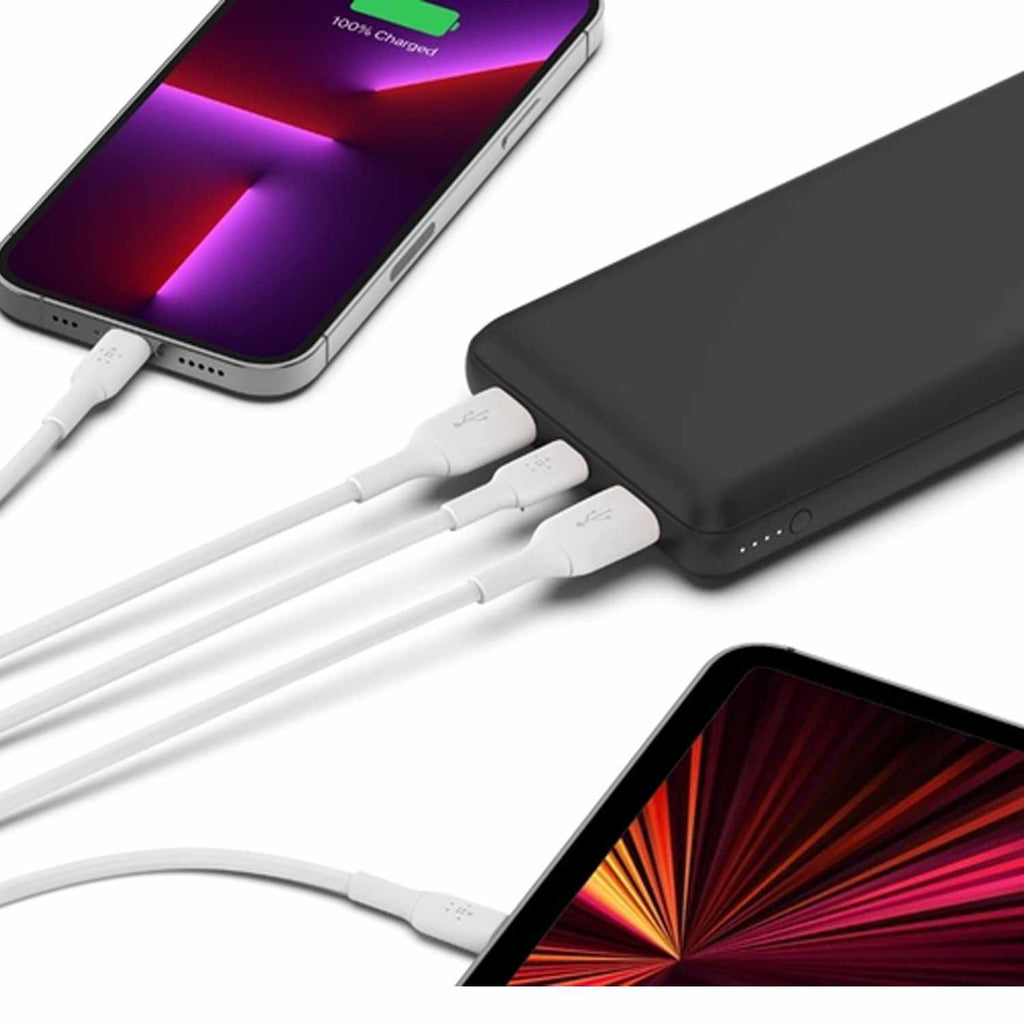 Belkin BoostCharge Power Bank 20.000 mAh 3-Ports USB-A/USB-C with USB-A to USB-C Cable Black