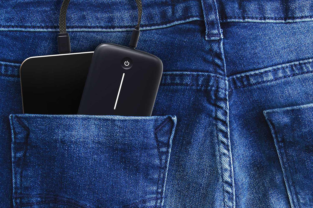 Blu Element PowerFlex 10K mAh 20W PD Power Bank with Built-In USB-C Cable Black
