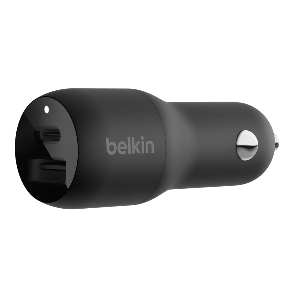 Belkin BoostCharge Car Charger 37W PD/PPS 2-Port USB-C/USB-A Black - GekkoTech