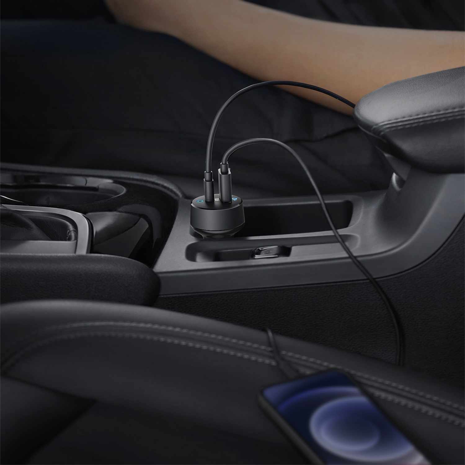 Anker Car Charger 35W 2-Port USB-A/USB-C Black with USB-C Cable