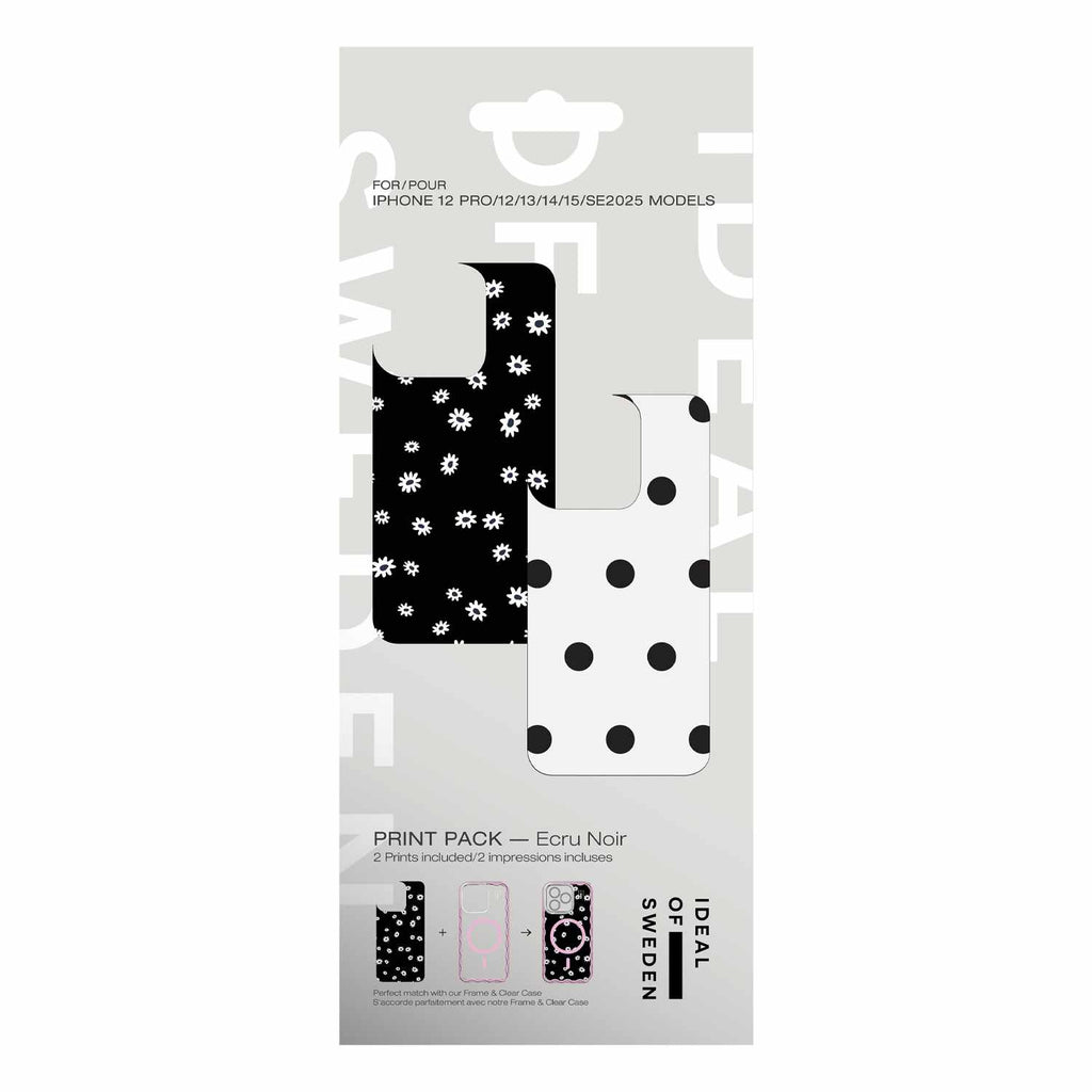 Ideal of Sweden Print Pack Ecru Noir for iPhone 16e/15/14/13/12/12 Pro