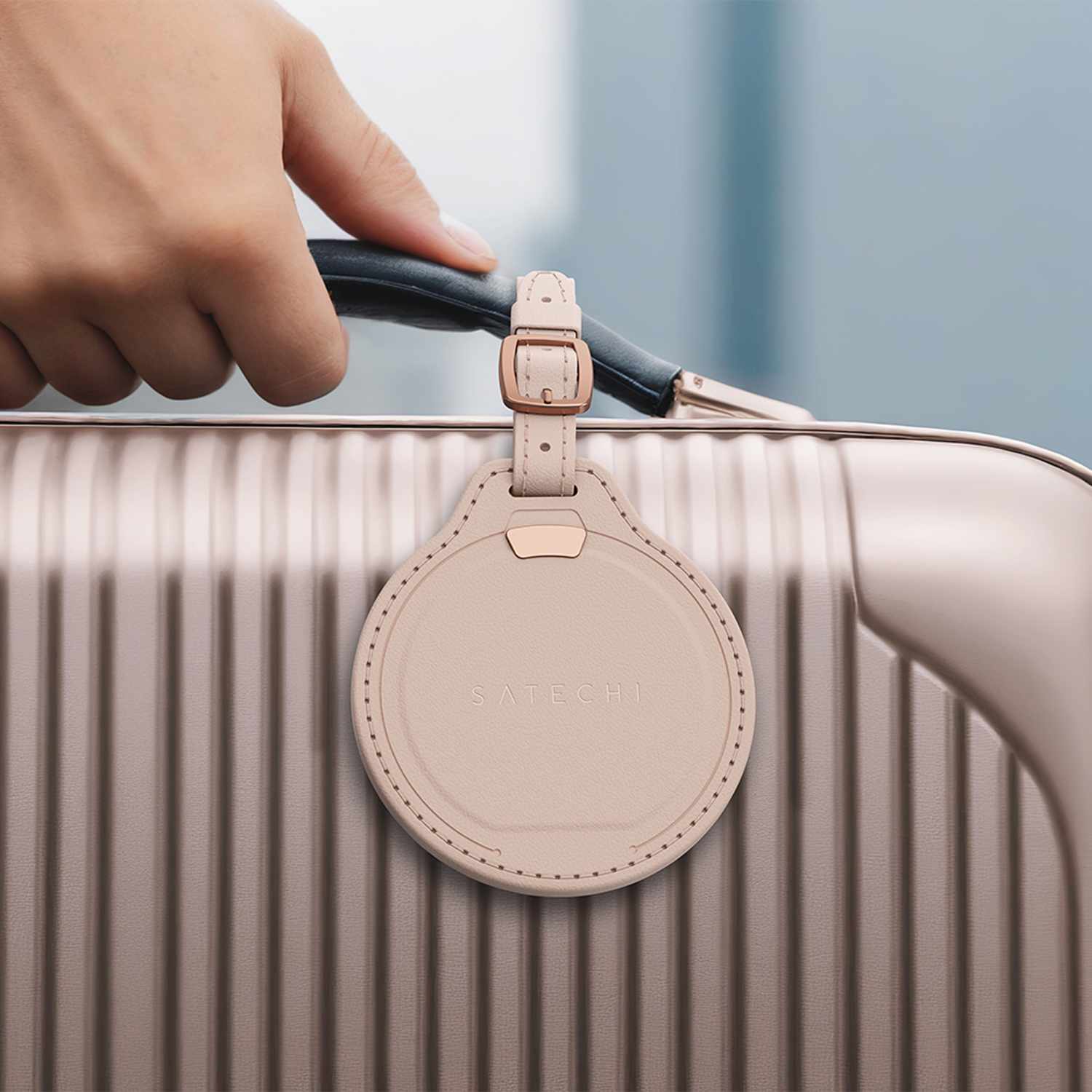 Satechi Vegan-Leather FindAll Luggage Tag Desert Rose