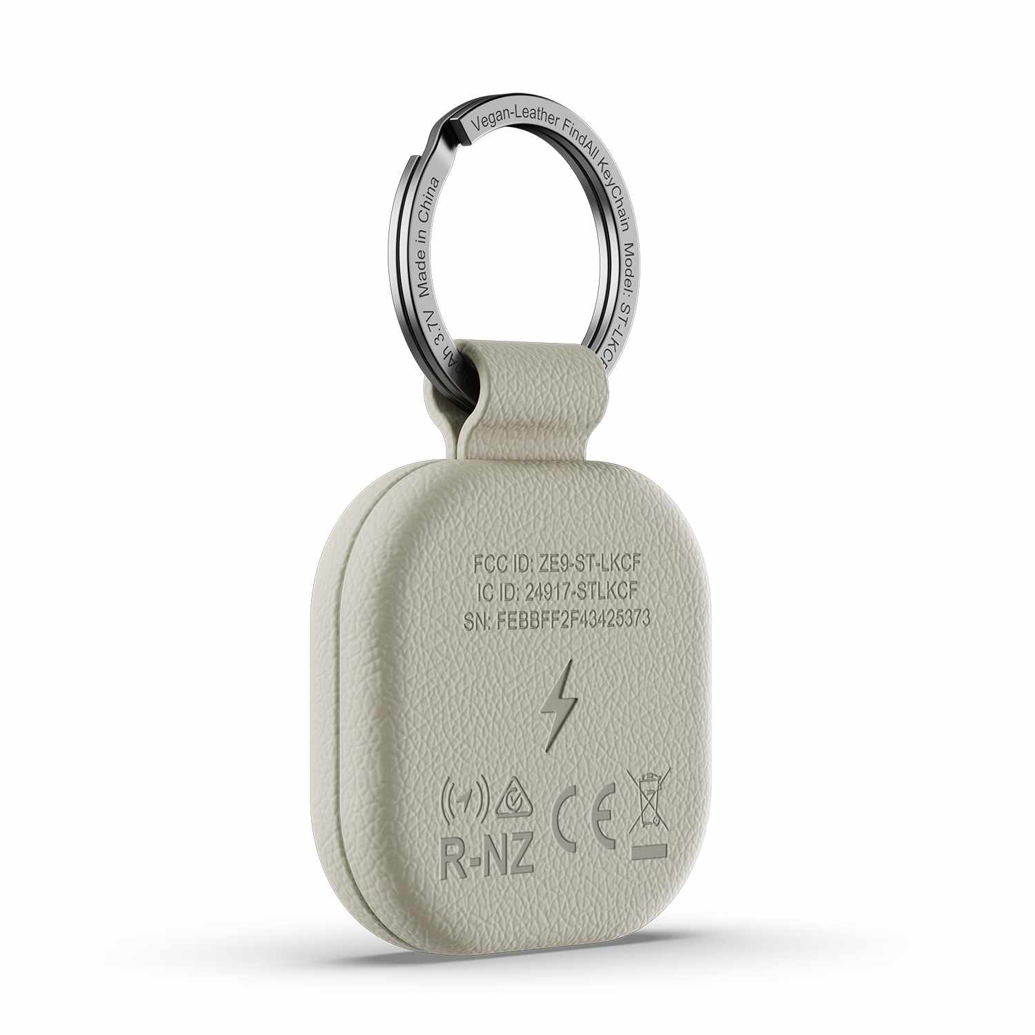 Satechi Vegan-Leather Keychain with Find My Sand