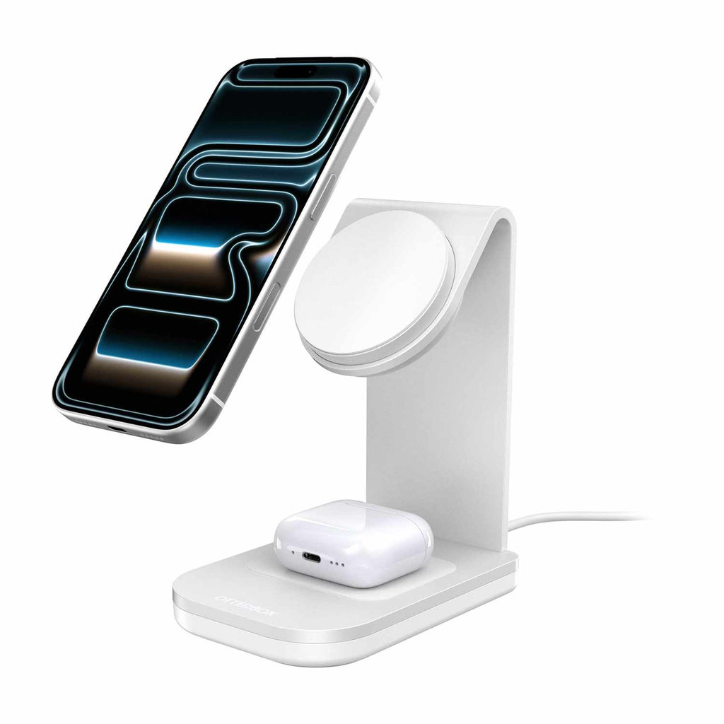 OtterBox Qi2 2-in-1 Wireless Charging Stand 25W White