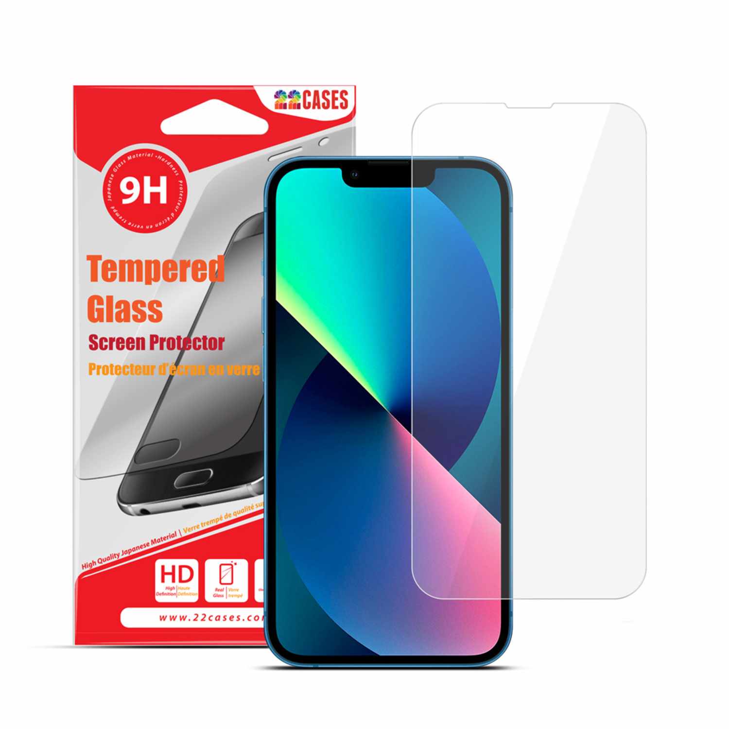 22 Cases Tempered Glass Screen Protector for iPhone 16e/14/13