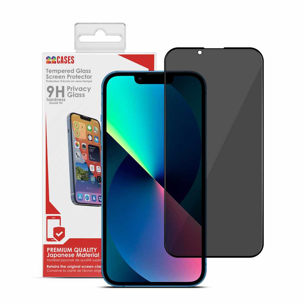 22 Cases Privacy Tempered Glass Screen Protector for iPhone 16e/14/13
