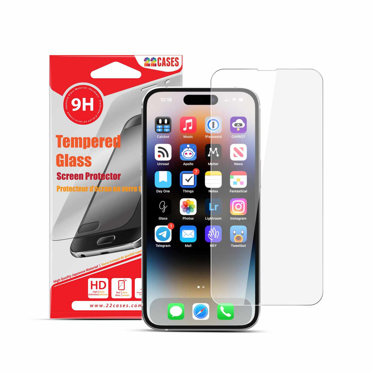 22 Cases Tempered Glass Screen Protector for iPhone 15