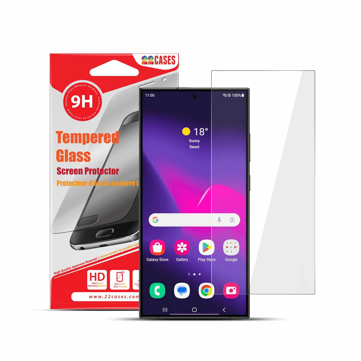 22 Cases Tempered Glass Screen Protector for Samsung Galaxy S24 Ultra