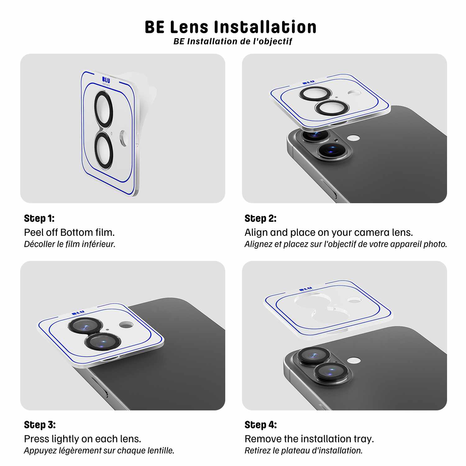Blu Element Invisible 1 by 1 Lens Protector for iPhone 16/16 Plus