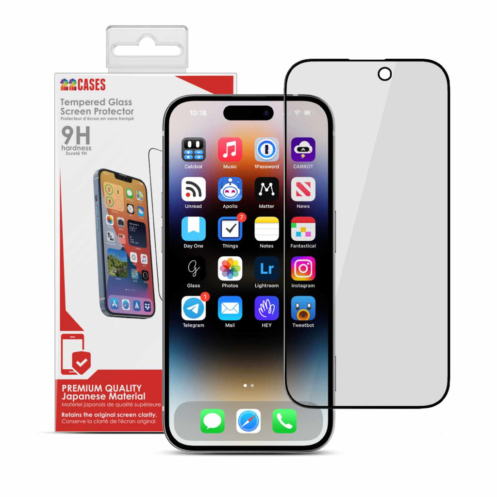 22 Cases Privacy Tempered Glass for iPhone 16 Pro
