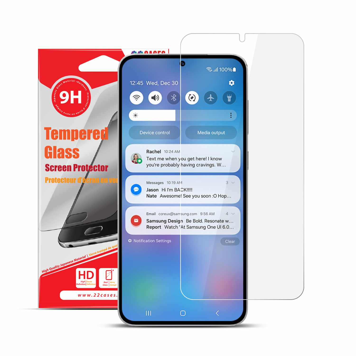 22 Cases Tempered Glass Screen Protector for Samsung Galaxy S25/Galaxy S24