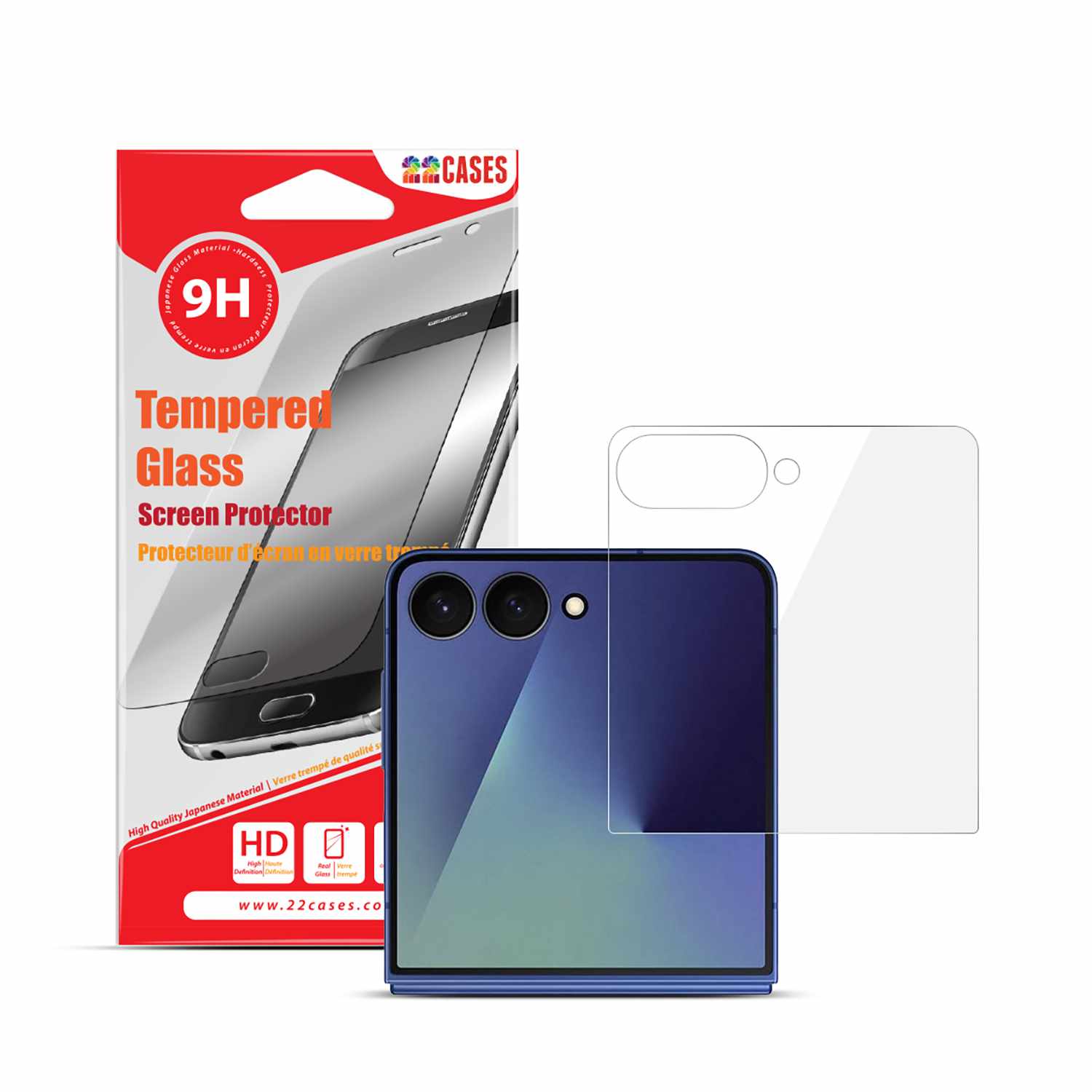 22 Cases Tempered Glass Front Screen Protector for Samsung Galaxy Z Flip8/Flip7