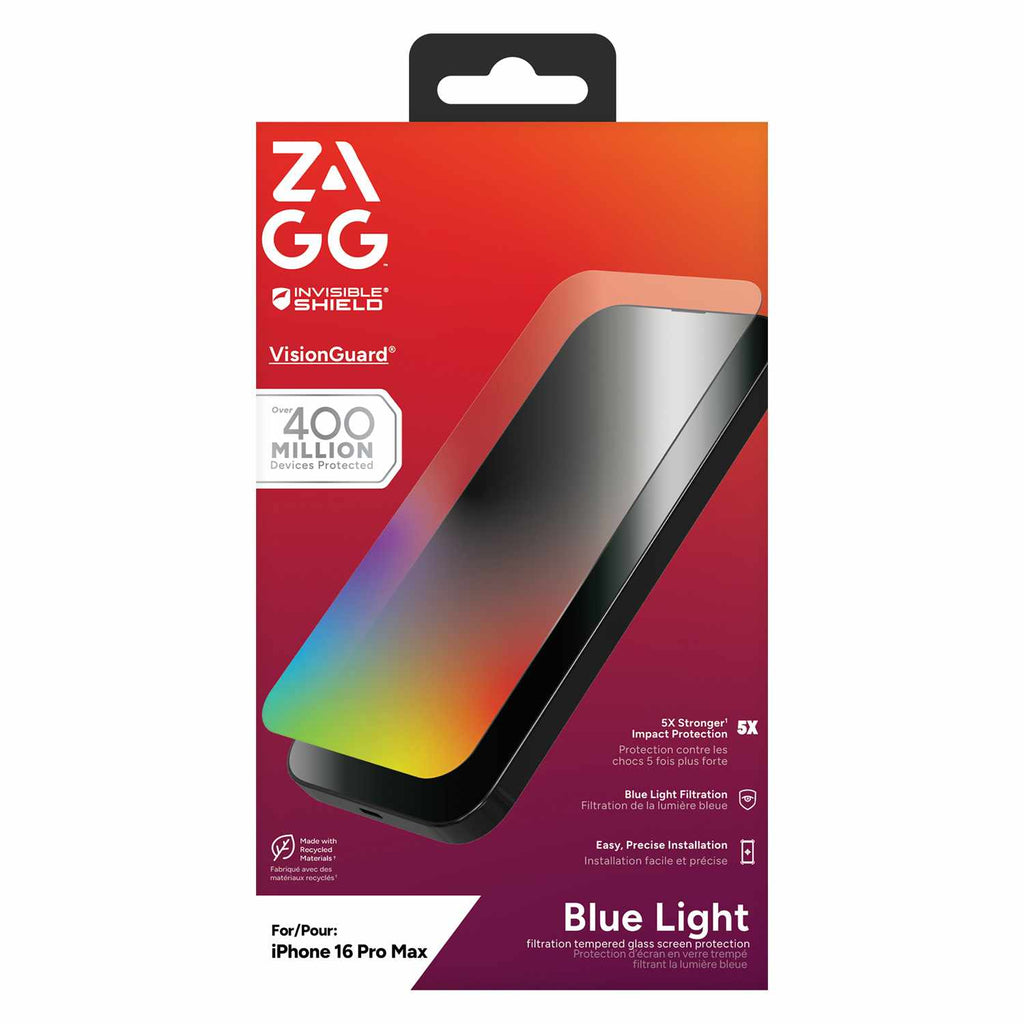 ZAGG InvisibleShield Glass Elite VisionGuard Screen Protector for iPhone 16 Pro Max
