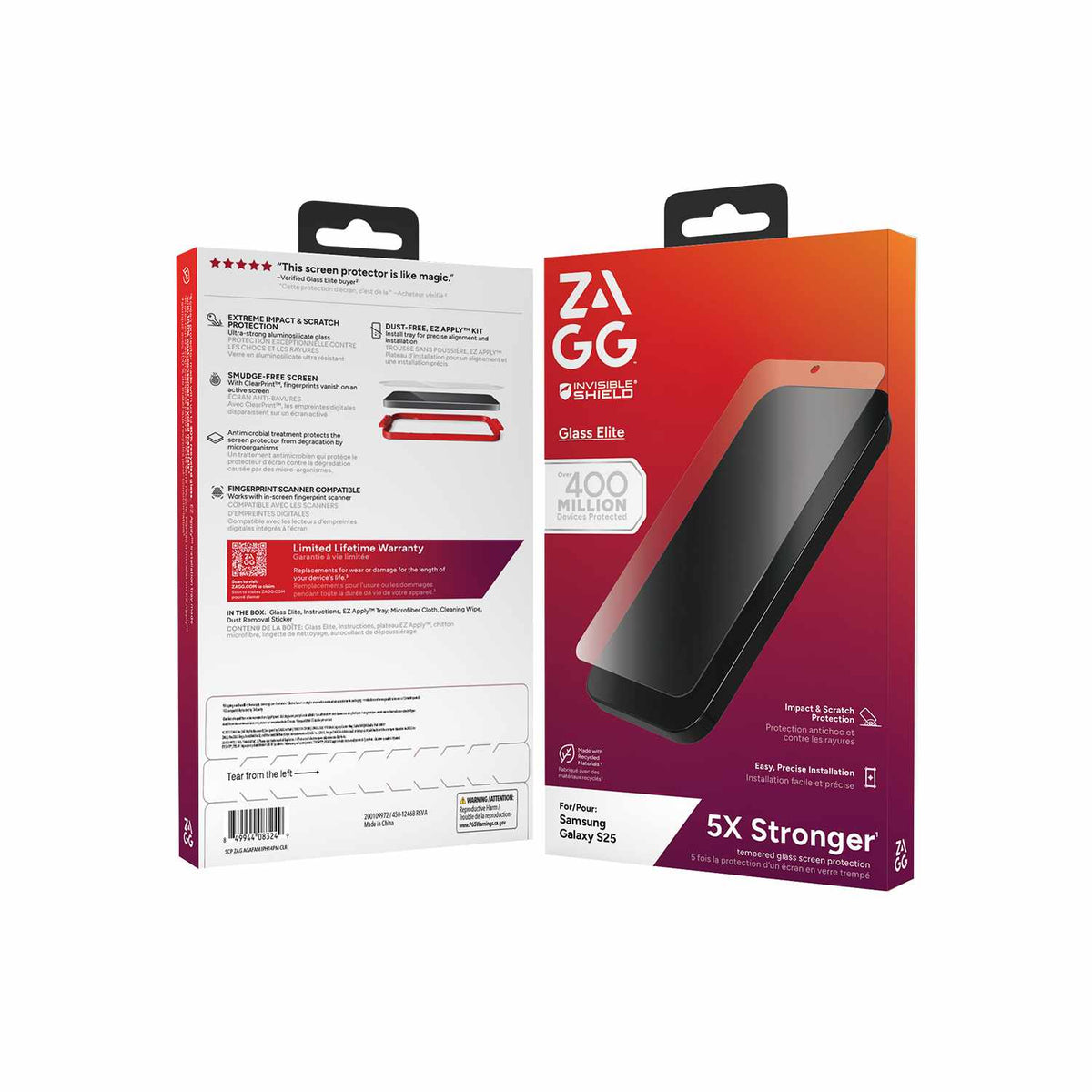 ZAGG InvisibleShield Glass Elite Biometric Screen Protector for Samsung Galaxy S25